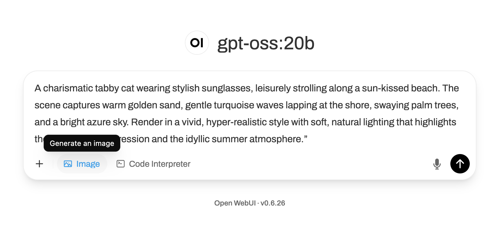 OpenWebUI generate image by prompt